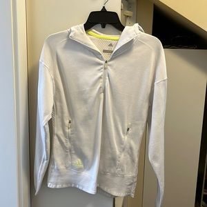 Adidas Women’s Primeknit white half zip hoodie